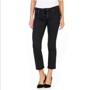 Paige Collette Cropped Flare lace up jean size 24